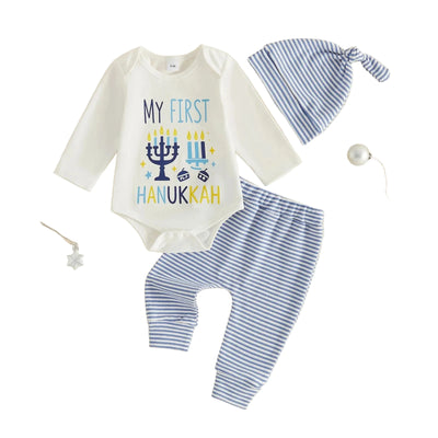 MY FIRST HANUKKAH Striped Outfit