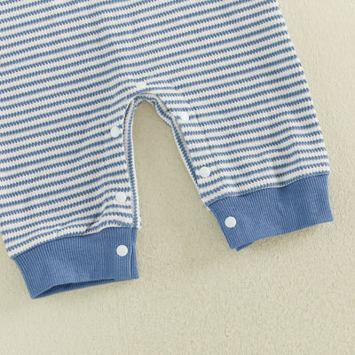 LITTLE MAN Collared Striped Jumpsuit