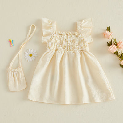 BUTTERFLIES Smocked Dress with Purse