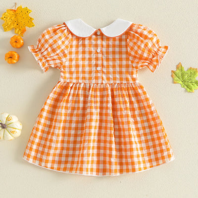 CUTEST LITTLE PUMPKIN Plaid Collared Dress