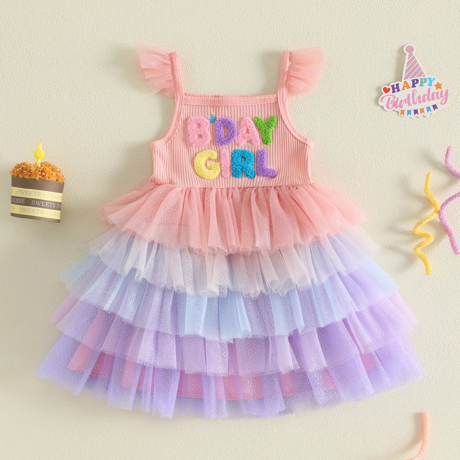 B*DAY GIRL Layered Tulle Dress