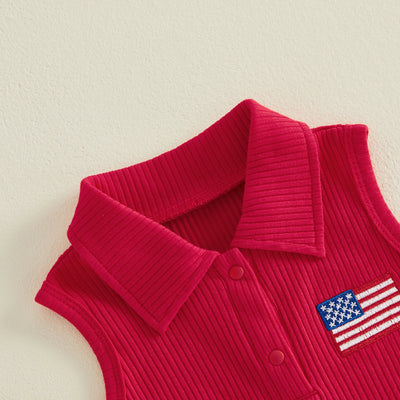 USA Striped Pleated Skirt Outfit
