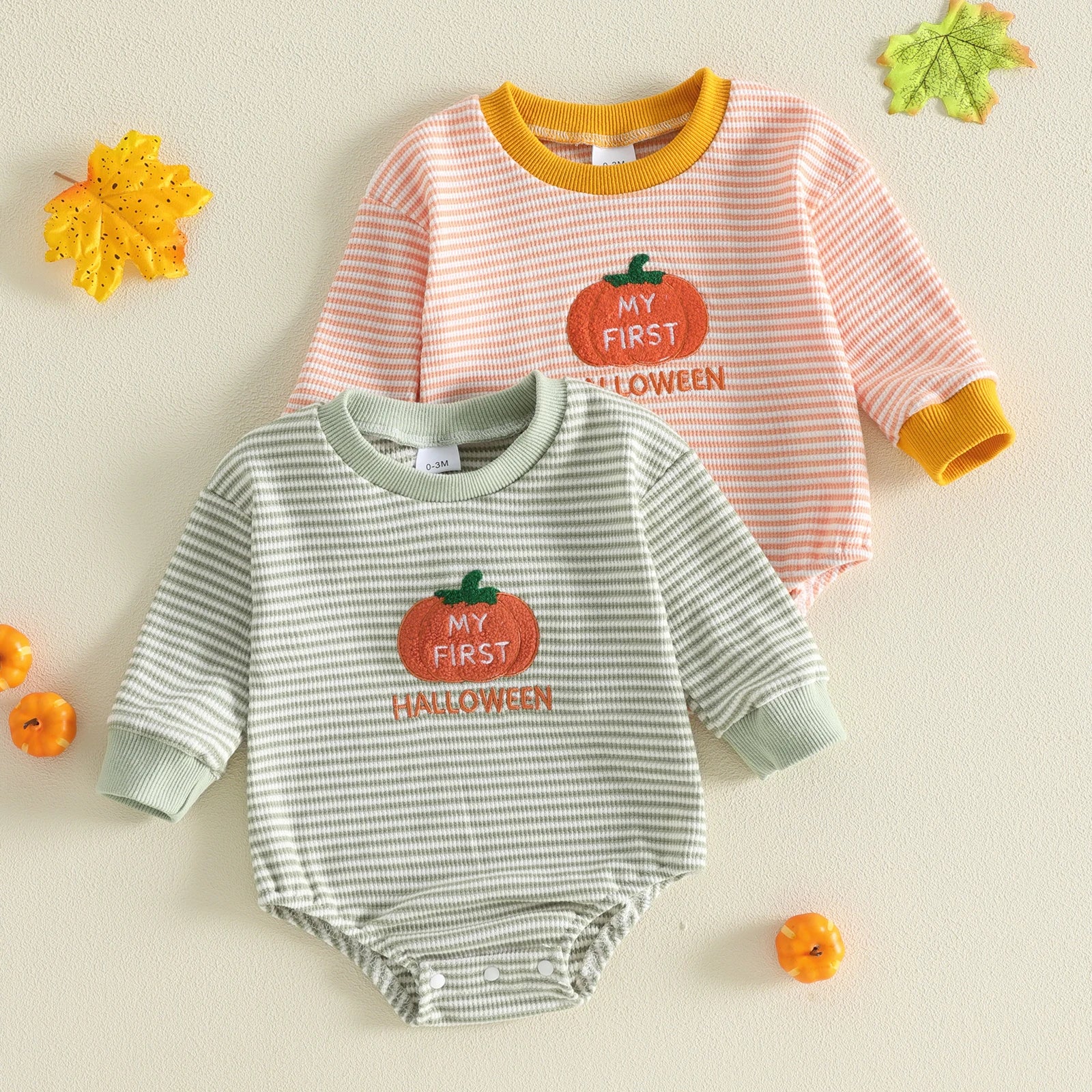 MY FIRST HALLOWEEN Striped Long-Sleeve Onesie