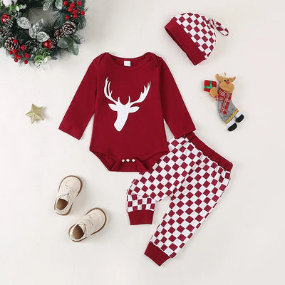 DEER Checkered Outfit with Beanie