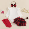 MY 1ST CHRISTMAS Plaid Ruffle Skirt Outfit