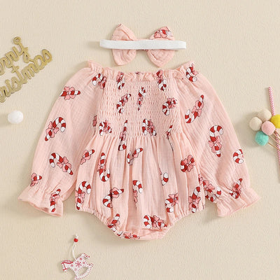 CANDY CANE Smocked Romper