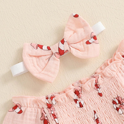 CANDY CANE Smocked Romper