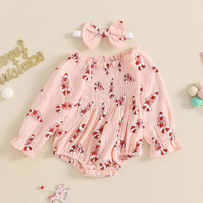 CANDY CANE Smocked Romper