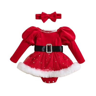 MISS CLAUS Sparkling Romper Dress