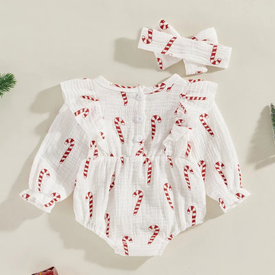 CANDY CANE Ruffle Romper