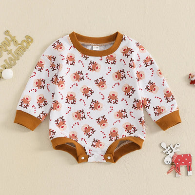 RUDOLPH & CANDY CANES Long-Sleeve Onesie