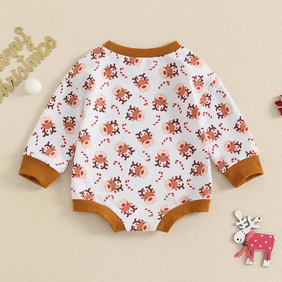 RUDOLPH & CANDY CANES Long-Sleeve Onesie