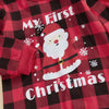 MY FIRST CHRISTMAS Plaid Jumpsuit with Beanie