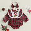 'TIS THE SEASON Crochet Collar Plaid Romper