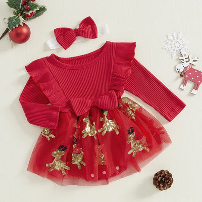 SPARKLING DEER Tutu Dress Romper