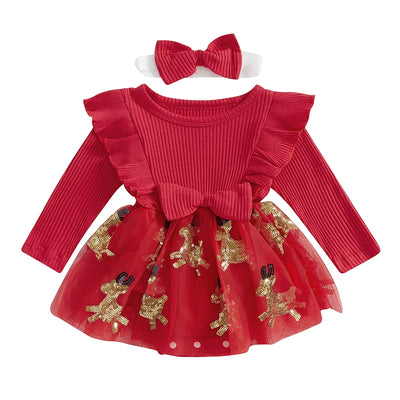 SPARKLING DEER Tutu Dress Romper