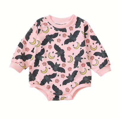 BATS Pink Long-Sleeve Onesie