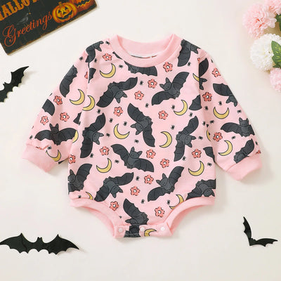 BATS Pink Long-Sleeve Onesie