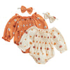 LITTLE PUMPKIN Balloon Sleeve Romper with Headband