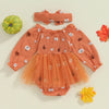 LITTLE PUMPKIN Balloon Sleeve Tutu Romper