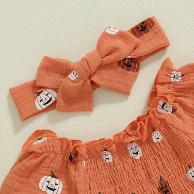 LITTLE PUMPKIN Balloon Sleeve Tutu Romper