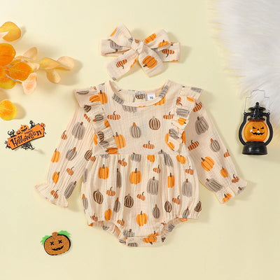 FALL PUMPKIN Ruffle Romper