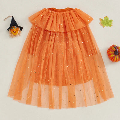 PUMPKIN PRINCESS Sparkle Dress with Tulle Cape