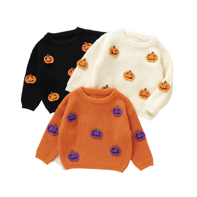 SPOOKY PUMPKIN Knitted Sweater