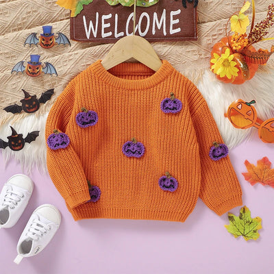 SPOOKY PUMPKIN Knitted Sweater