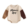 MAMA'S BOY Brown Long-Sleeve Onesie