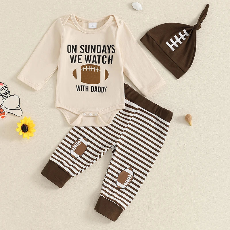 ON SUNDAYS WE WATCH FOOTBALL Striped Outfit