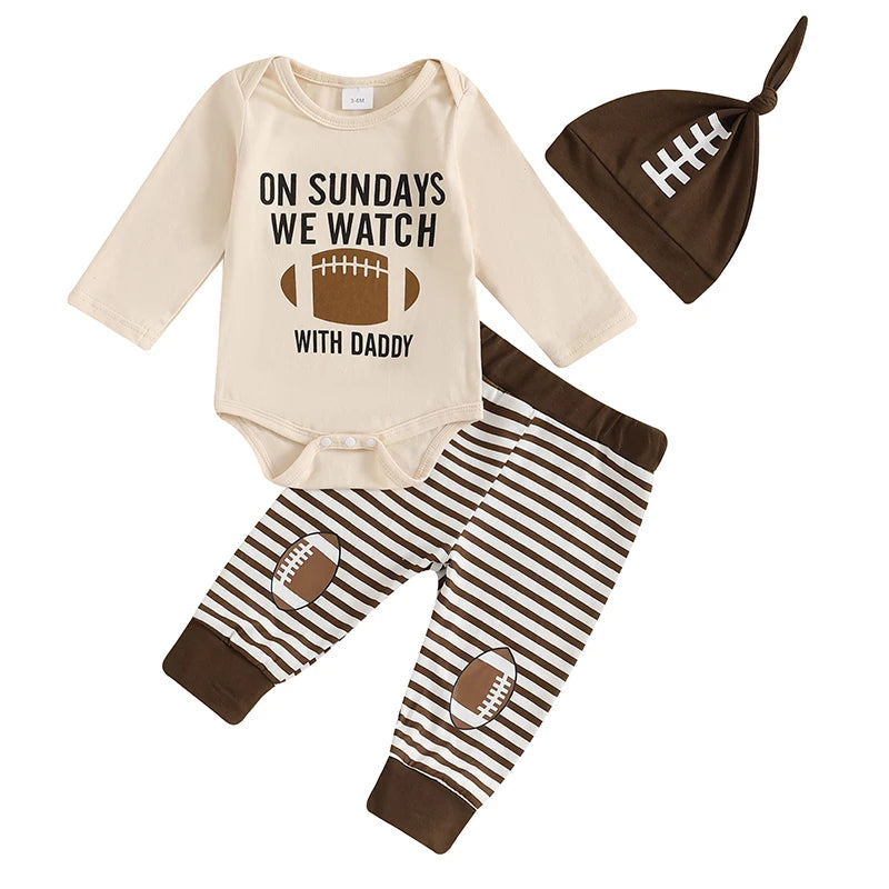 ON SUNDAYS WE WATCH FOOTBALL Striped Outfit