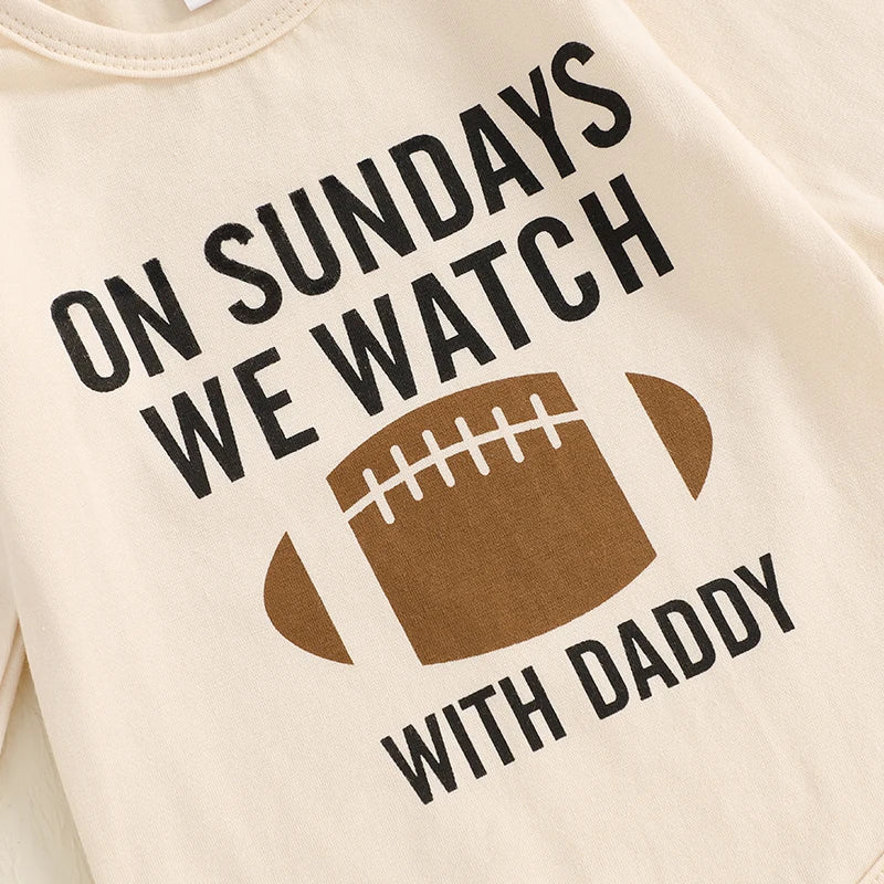 ON SUNDAYS WE WATCH FOOTBALL Striped Outfit