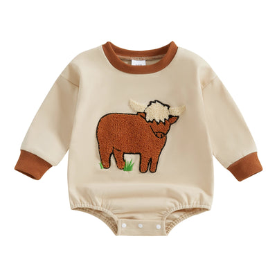 HIGHLAND CALF Plush Long-Sleeve Onesie