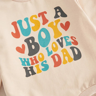 JUST A BOY WHO LOVES HIS MOM/DAD Long-Sleeve Onesie