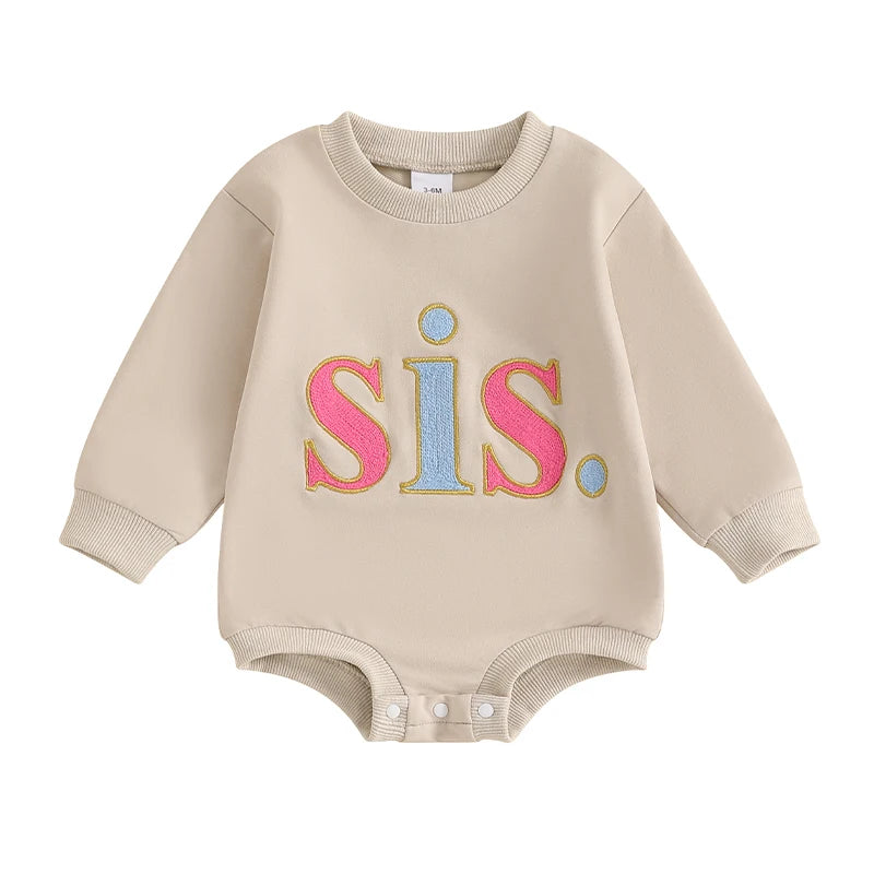 ♡bebe♡　0226 SIS. Long-Sleeve Onesie - Hazel & Bo