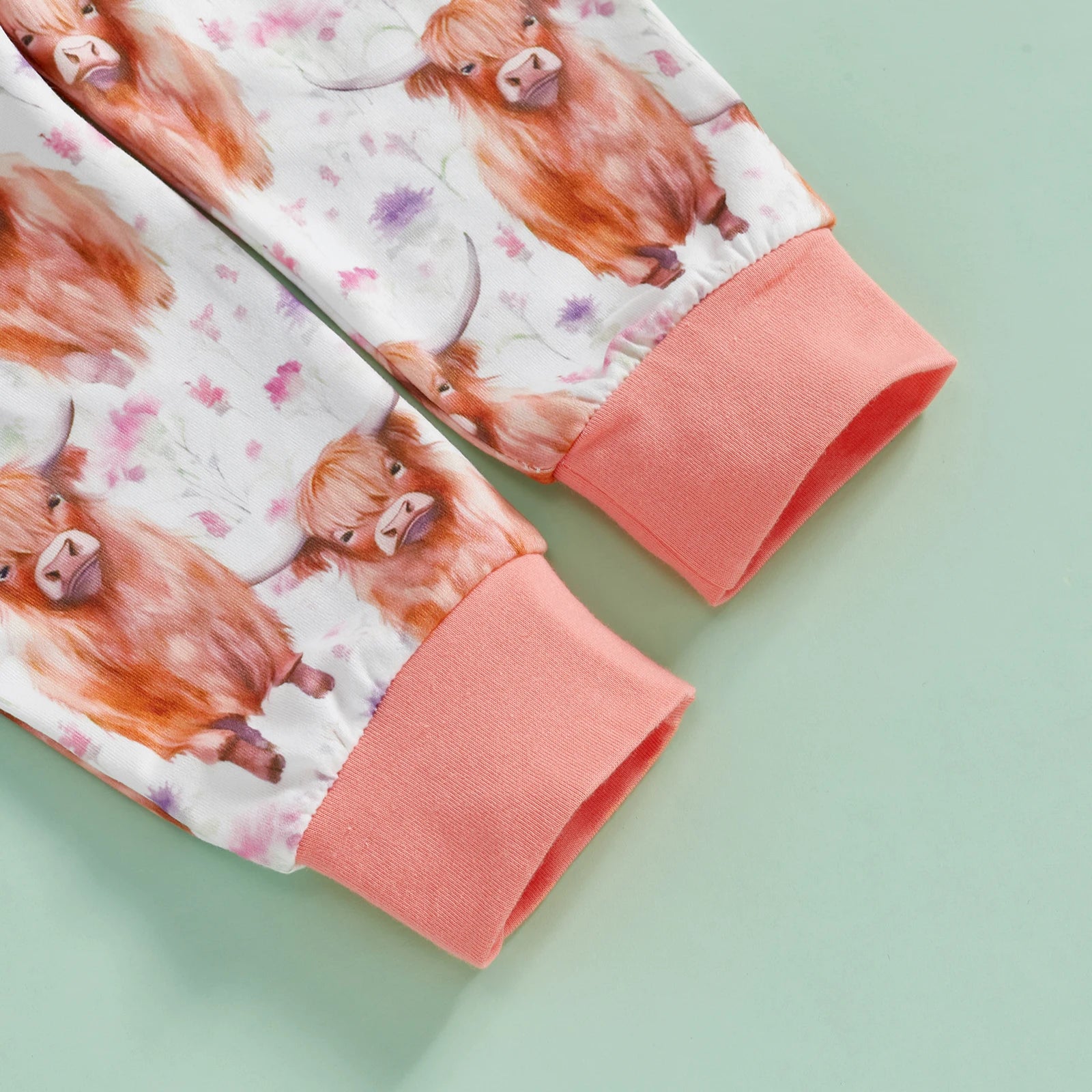 NEW TO THE HERD Highland Cow Coral Outfit