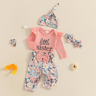 LITTLE SISTER Floral Bowtie Outfit