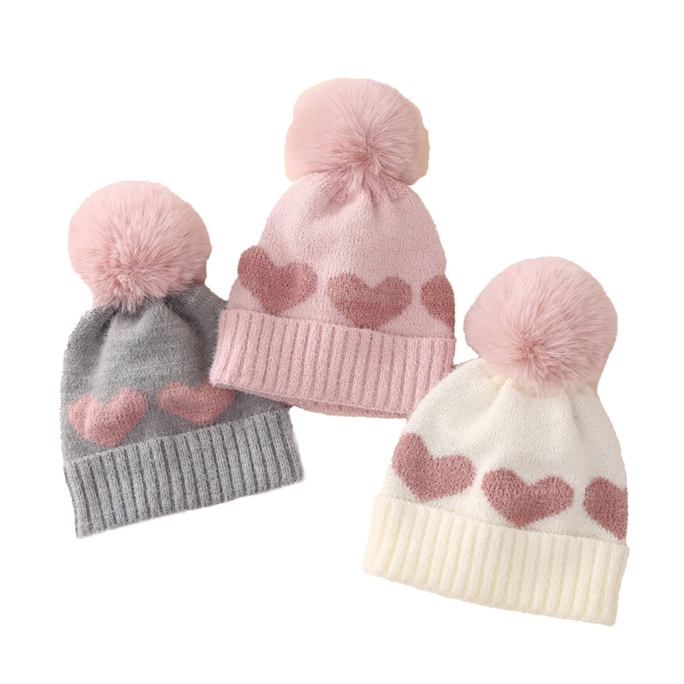 HEART Pompom Beanie