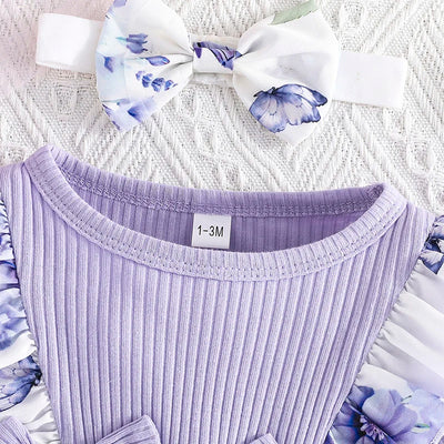 LAVENDER Butterfly Romper Dress