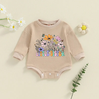 LITTLE SISTER Wildflower Onesie