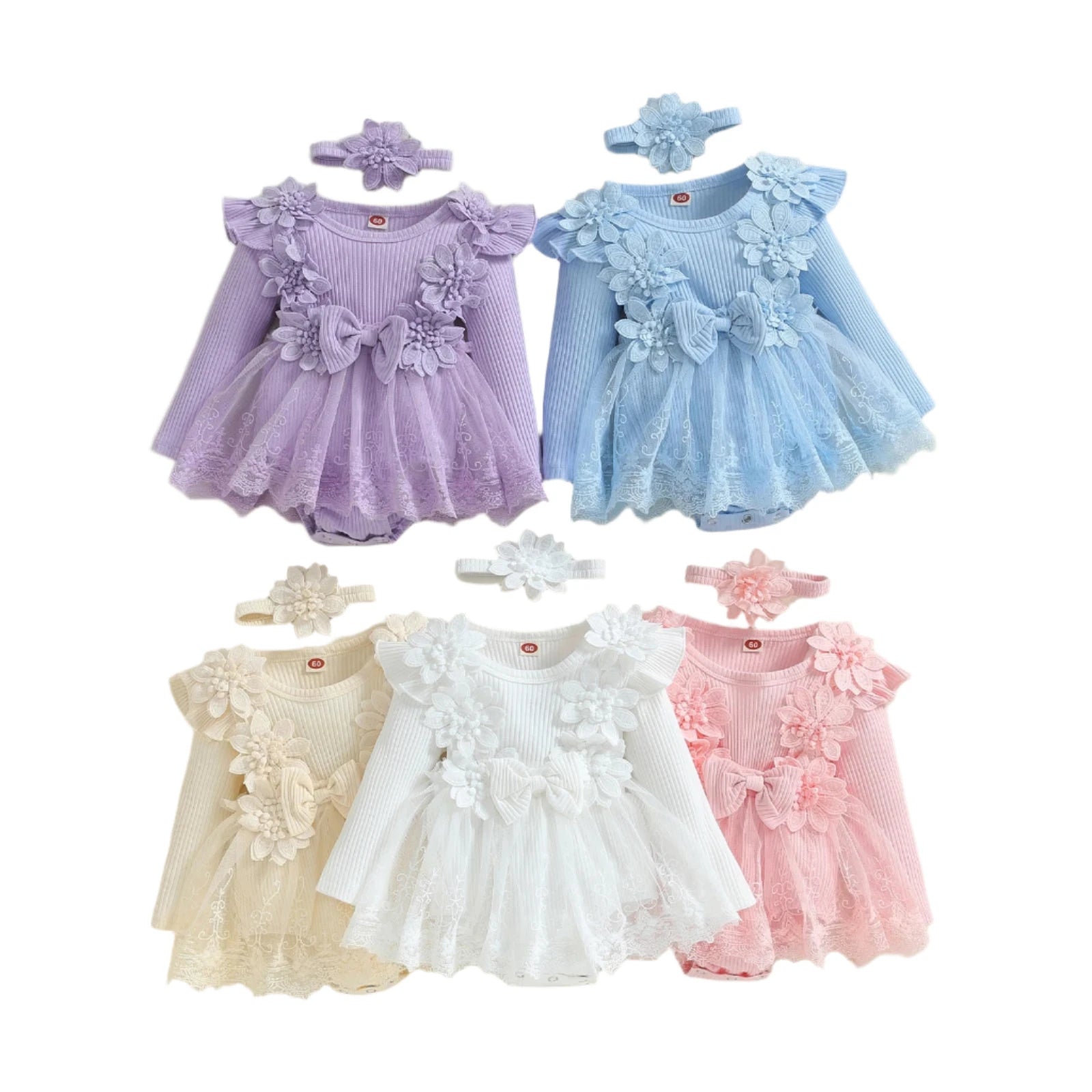 KIARA Crochet & Lace Romper Dress Blue / 9-12 months KIARA Crochet & Lace Romper Dress Blue / 9-12 months