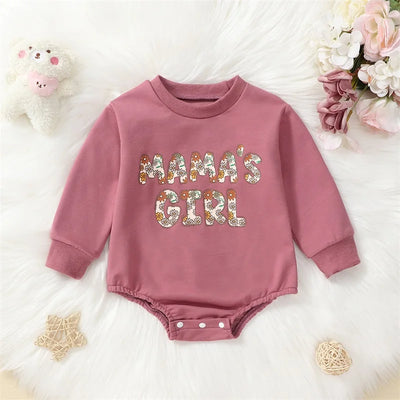 MAMA'S GIRL Floral Long-Sleeve Onesie