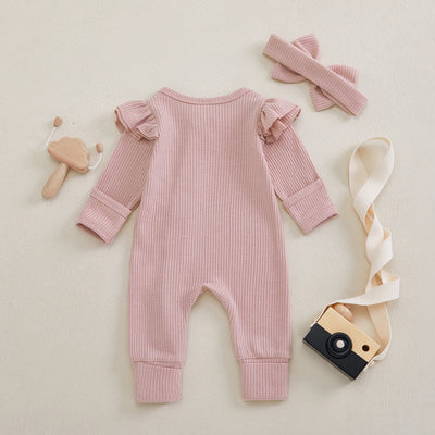 MIRIAM Ruffle Waffle Knit Jumpsuit