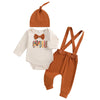 GOBBLE Bowtie Overall Outfit with Beanie