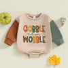 GOBBLE TIL YOU WOBBLE Color Block Onesie