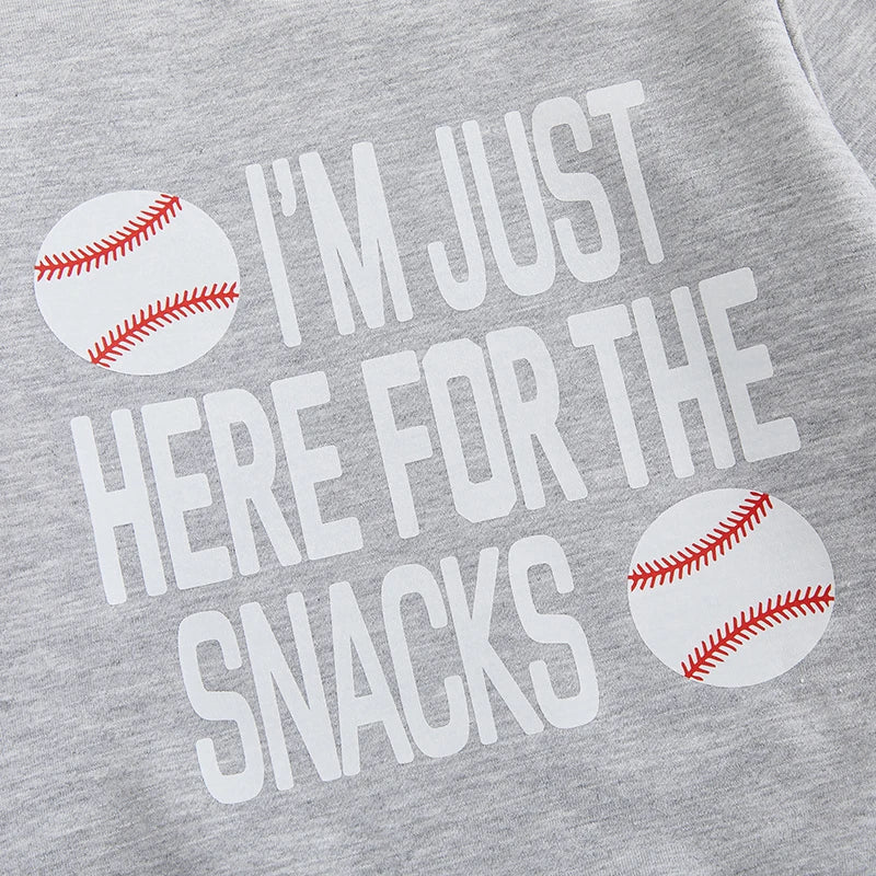 HERE FOR THE SNACKS Baseball Outfit