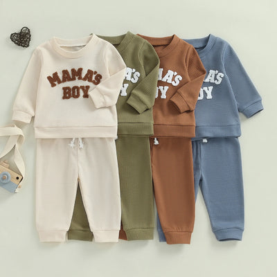 MAMA'S BOY Waffle Knit Outfit