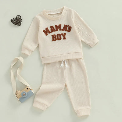 MAMA'S BOY Waffle Knit Outfit