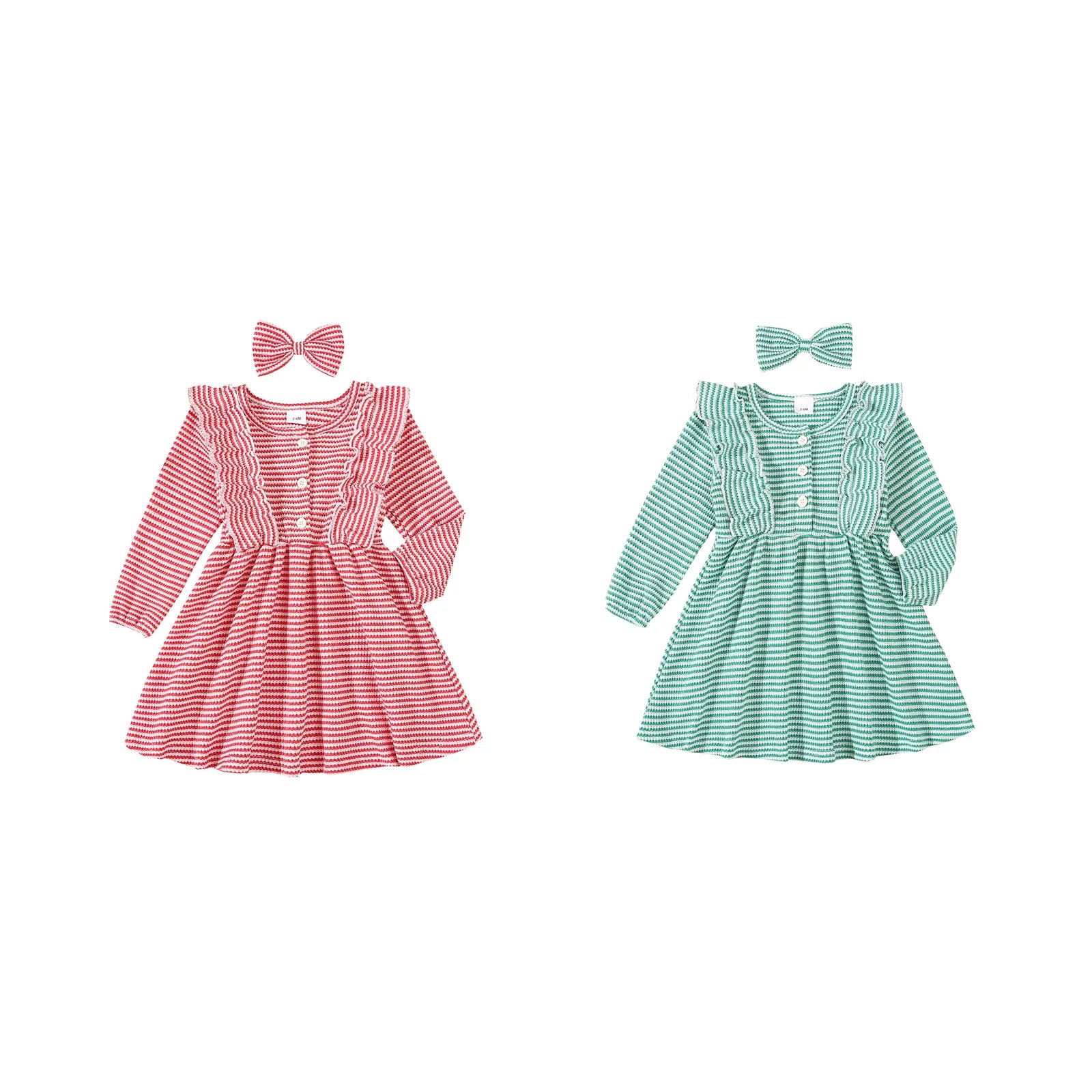 BELLE Striped Ruffle Dress